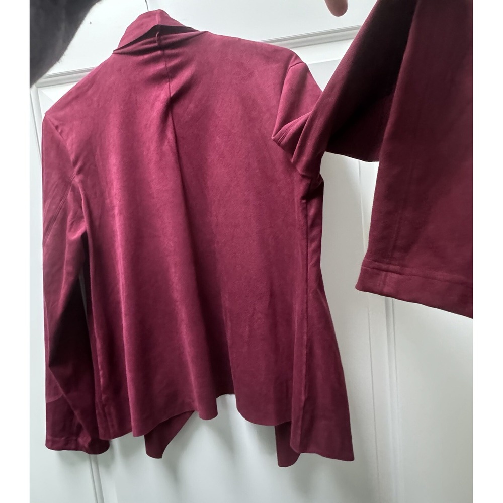 Dana Buchman Suede-feel Blazer Zippered Pockets Women's Size XL Maroon Red - Picture 8 of 11